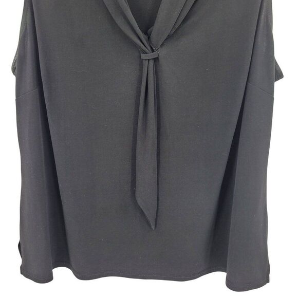 JM Studio Sleeveless Stretch Black Top Neck Tie Plus Size 2X Career Cocktail - Picture 5 of 8